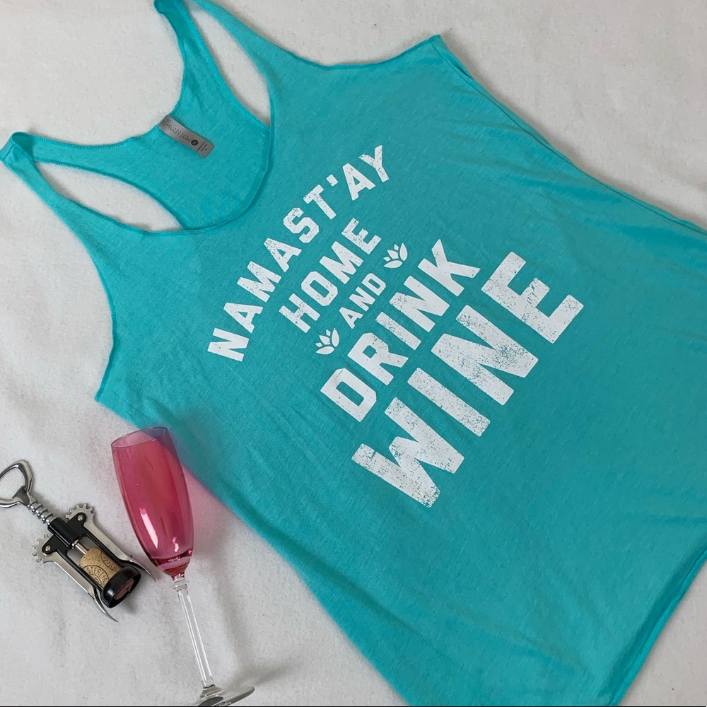 Bella Canvas Top Tank Top Namaste & Wine 🧘♀️ 🍷 - Picture 1 of 6